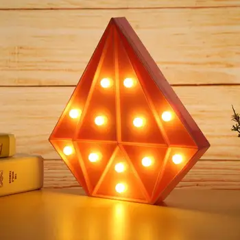 

Diamond Shape LED Night Light Decorative Lamp Battery Power Toys for Kids Children's Room Diamond Modeling Lamp