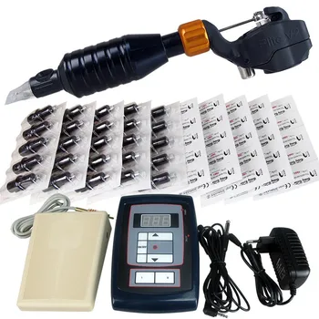 

Permanent Makeup Tattoo Kit 2-In-1 Rotary Tattoo Machine Eyebrow Lip Pen Digital Power Supply Foot Pedal 50Pcs Needle Cartridges
