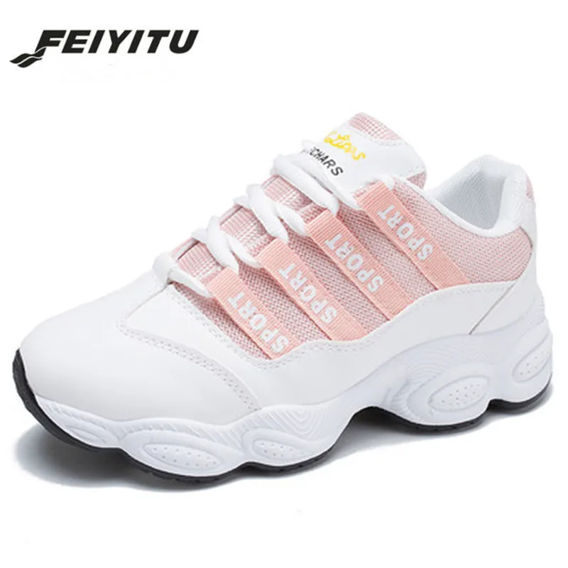 

Feiyitu Women Casual Shoes 2018 Breathable Trainers Lady Canvas Shoes Platform Quality Sneakers Shoes Woman White 35-40 Size