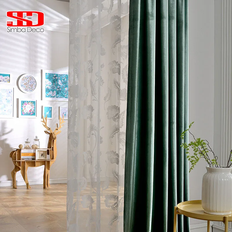 Apagón sólido terciopelo Cortinas para sala moderna púrpura persianas lujo brillante Cortinas de tela Cortinas pantalla