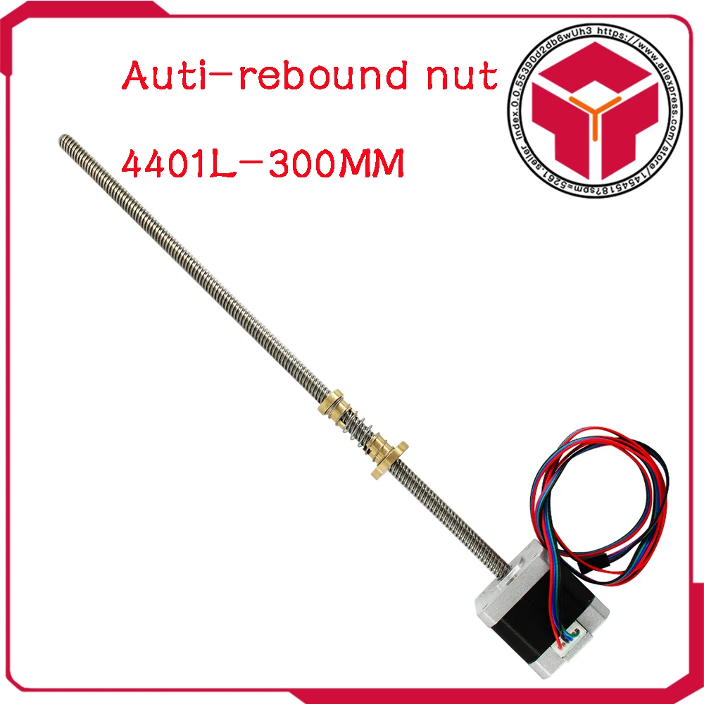 

3d print motor nema17 stepper motor with T8 screw lead 8mm 300mm 42 motor 42BYGH mill cut cnc engraving machine 17HS4401 1pcs
