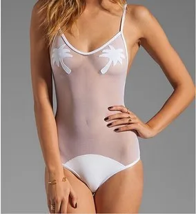 Сексуальный прозрачный Бренд 2016 сетчатый купальник купальники цельные женский