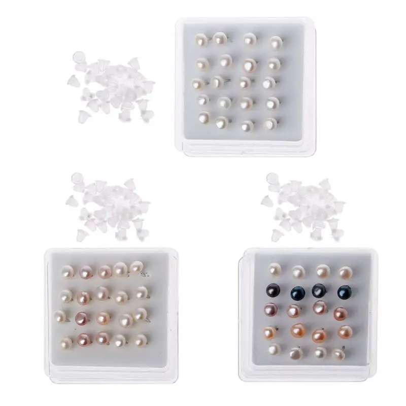 

10 Pairs/Set 925 Sterling Handpicked AAA+ 6MM Freshwater Pearl Stud Earrings