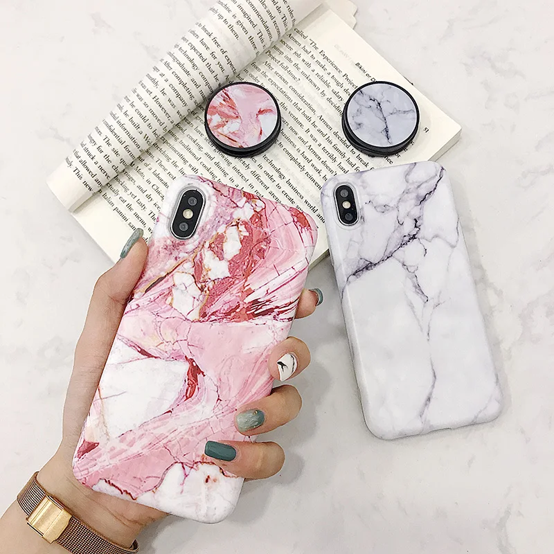 Розовый белый Мрамор для iPhone Xs XR Max мобильный телефон оболочки iPhone6s 7 8 Плюс