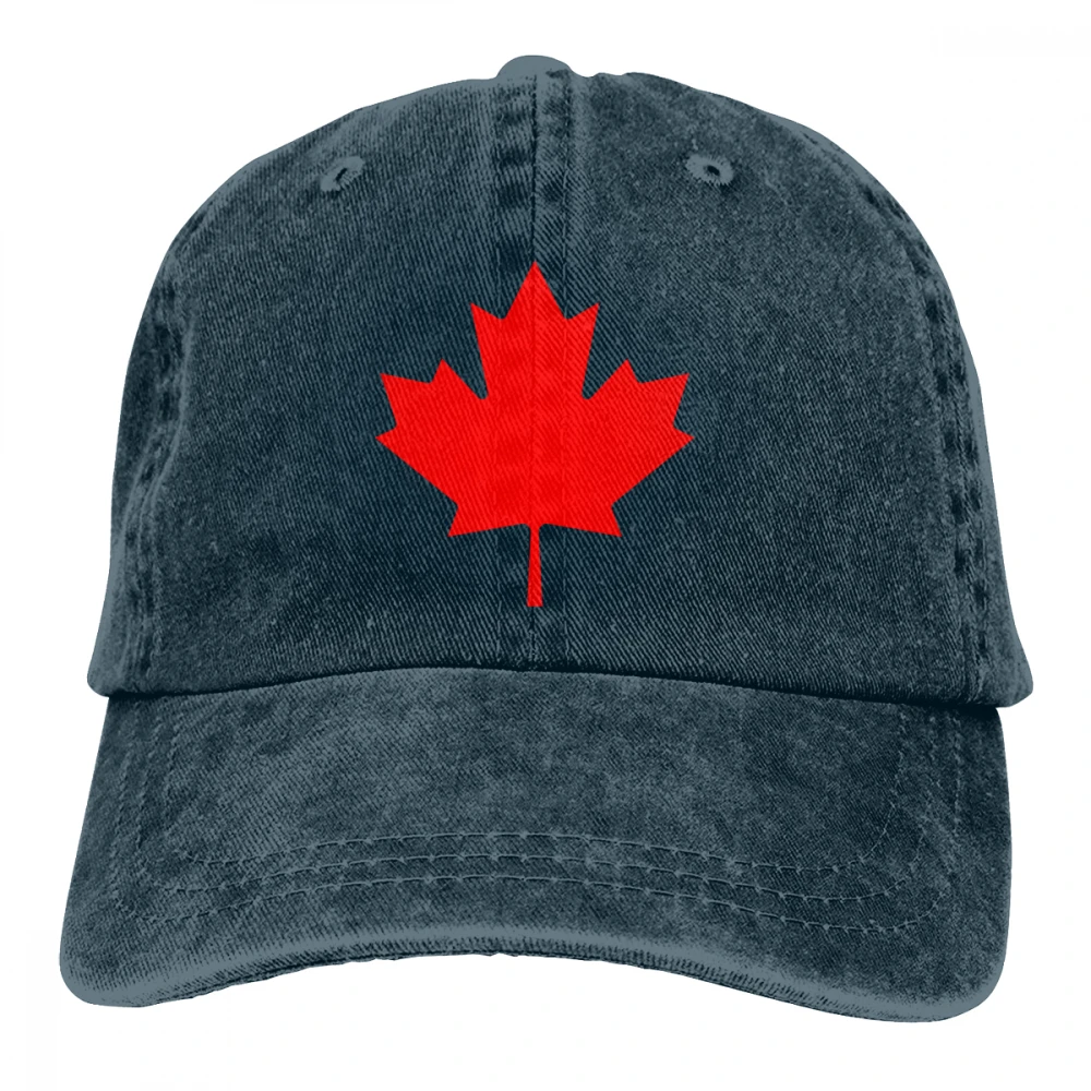 Канада Meaple лист Casquette черный унисекс Мужские Женские джинсовые бейсболка с ремешком кепки Регулируемый Гольф папа шляпа