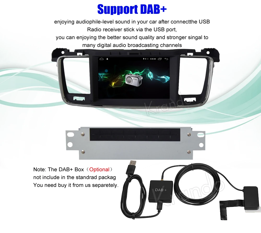 Best Krando Android 8.0 car dvd player for peugeot 508 2011-2016 multimedia gps radio navigation system wifi 3G BT Playstore 11