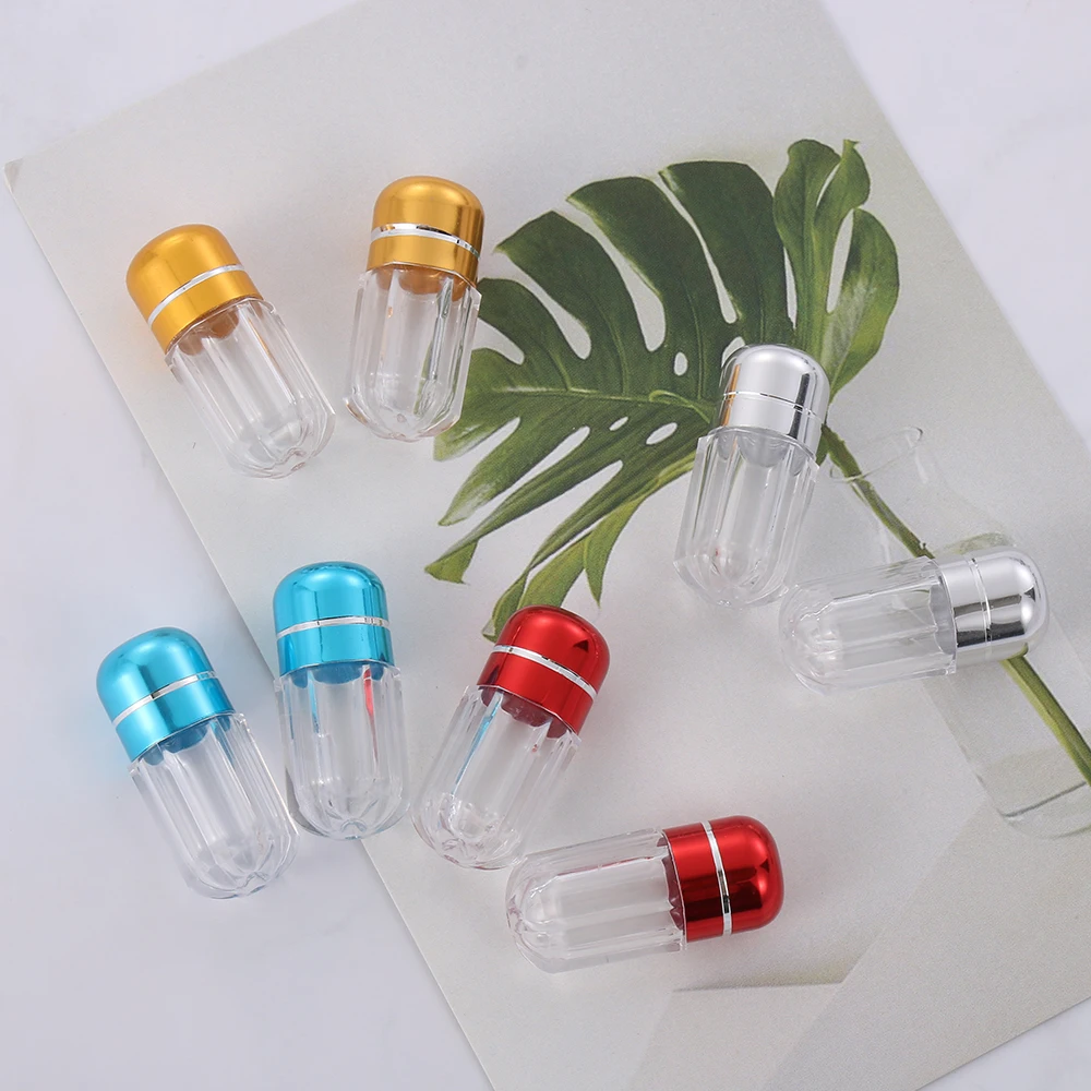 

5Pcs Portable Empty Gelatin Capsules Transparent Gel Shell Caps Waterproof Portable Mini Plastic Storage Box Bottle Case Holder
