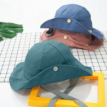 

2019 Summer Baby Girl Visor Cotton Sun Cap Autumn Children Bucket Hats Baby Fisherman Hat Kids Beach Caps Brim Sun Hat for Boy