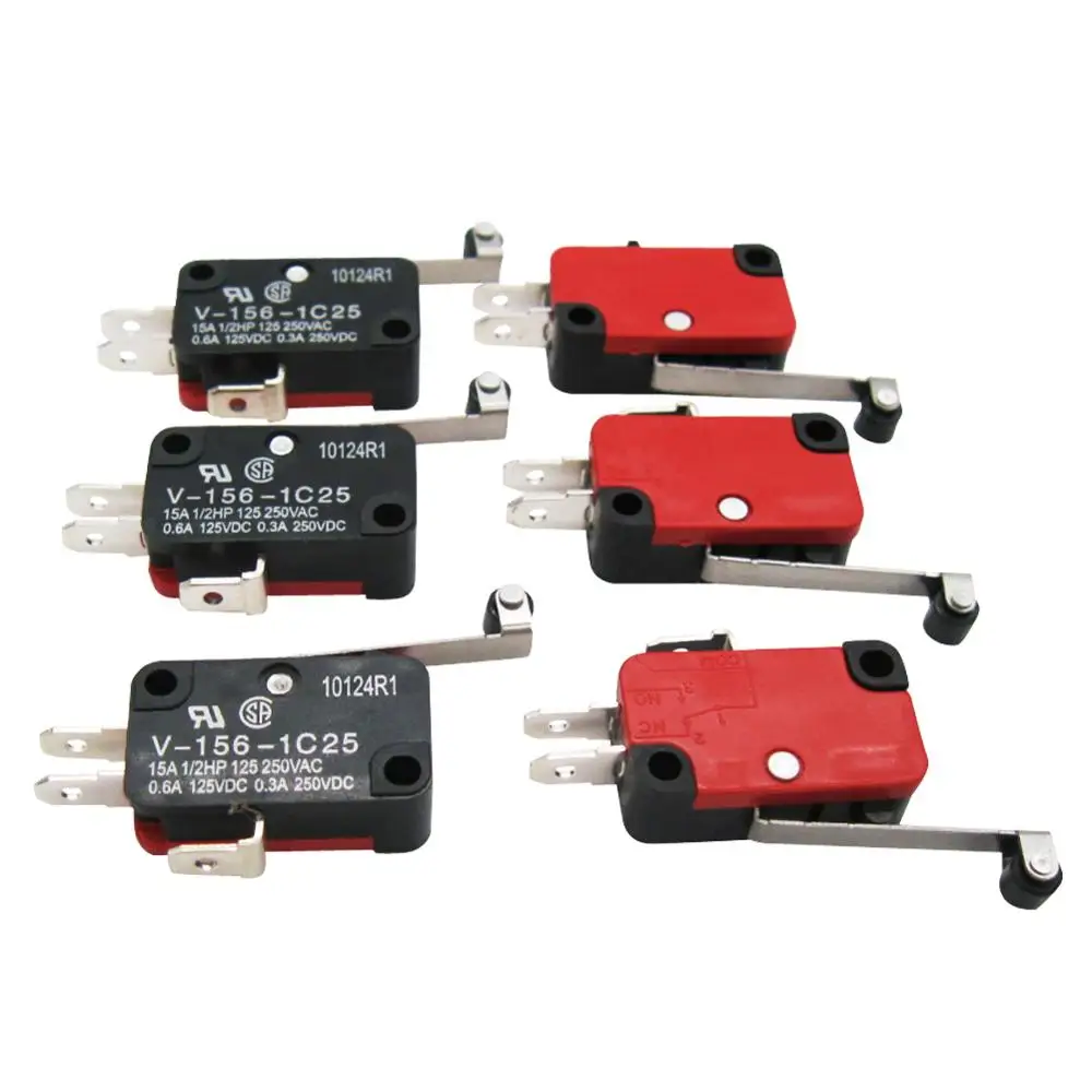 

6Pcs Micro Limit Switch Long Hinge Roller Arm Switch for Arduino V-156-1C25