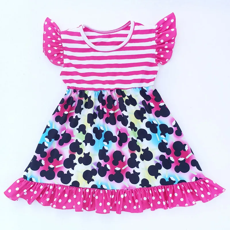 Модное платье для девочек; платье в полоску с милым шелком и жемчугом; Эксклюзивная одежда для детей от 12 месяцев до 7 лет