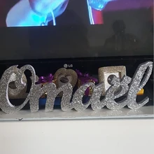 Glittered Name word signs Kids Personalized Wooden Name Signs- Children's Name Wall Decor, Wooden Letters