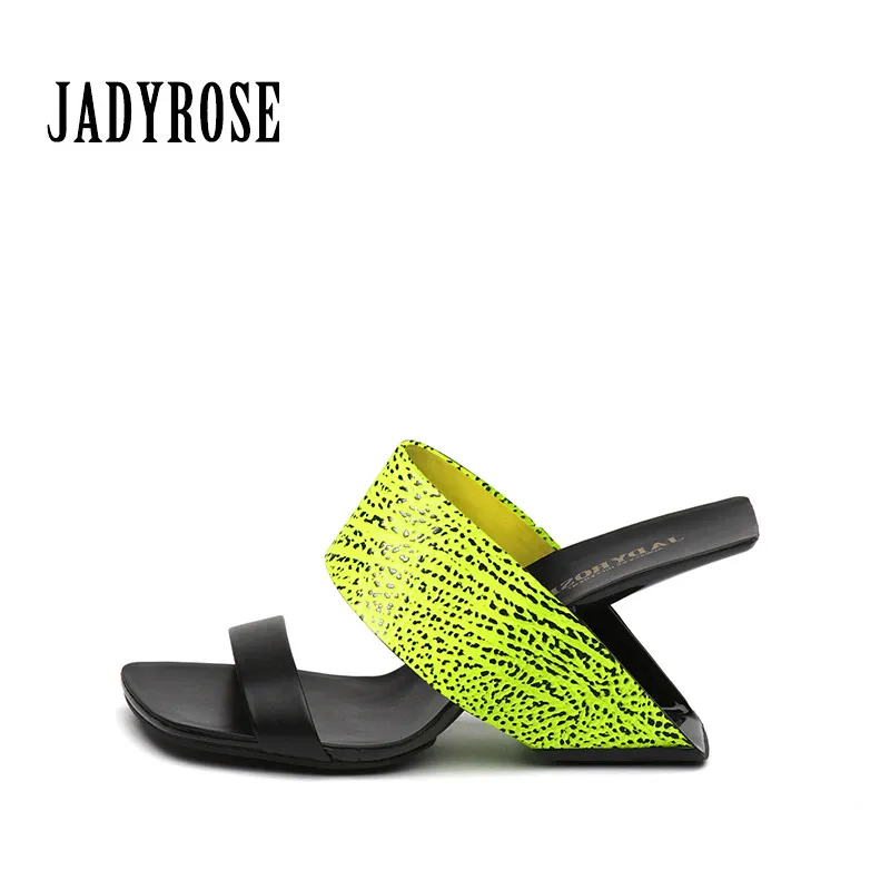 Женские босоножки на танкетке Jady Rose кожаные туфли лодочки необычном высоком