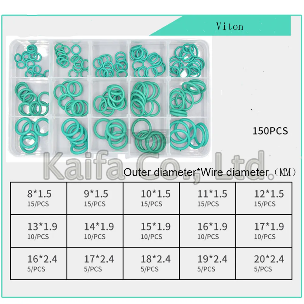 

150 Pcs/set Viton O Ring Washer Seals Watertightness Assortment o rings Gasket Washer 15 Different Size Gaskets With orings Kit