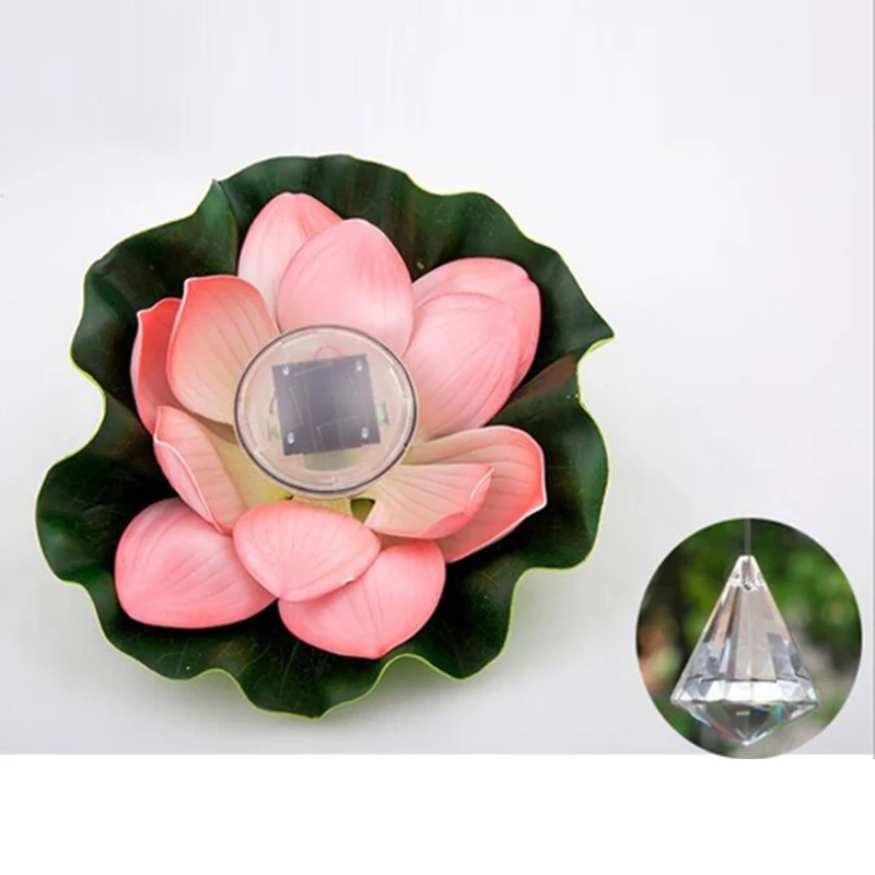 Bulbo de Luz Jardim ao ar Livre à Prova Solar Jardim Água Forma Lotus Luz Flutuante Flor Lâmpada Garden Pool Party Nightlight - d' 8 Lâmpadas solares
