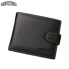 Дешевый мужской бумажник из натуральной кожи с карманом для монет черный коричневый известный бренд мужские кошельки Высокое качество кожа модный мужской кошелек