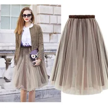 Хит, модная летняя женская юбка, кружевная сетчатая бальная юбка, Женская плиссированная юбка, Сексуальная Повседневная винтажная Высокая юбка D20