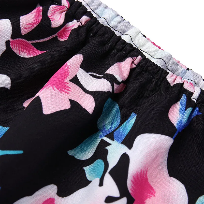 Fashion summer jumpsuit woman 2018 Off Shoulder Floral Bird Print Mini Playsuit Ladies Shorts Bodysuit pantaloni siamesi J21#N (5)