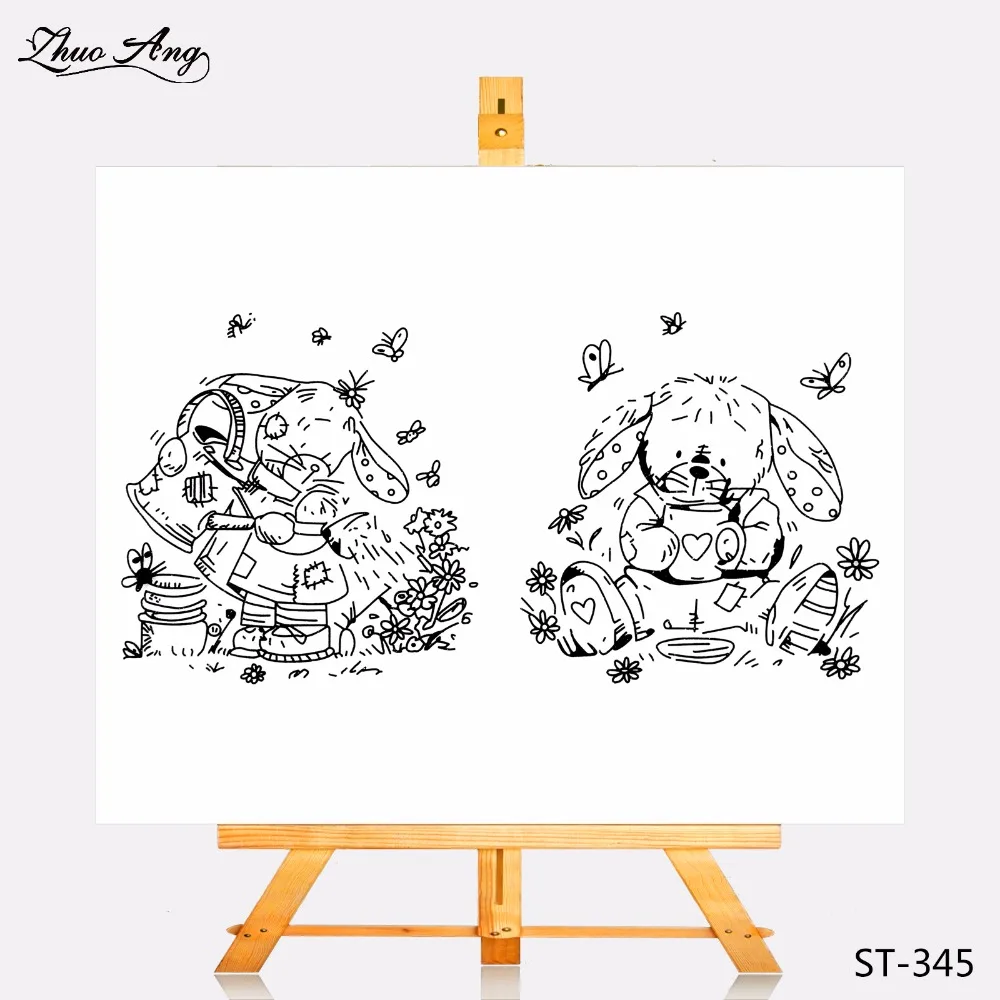 

ZhuoAng Transparent Clear Stamp Industrious Dog Seal for DIY Scrapbooking Photo Album Card Making DIY Decoration Supply