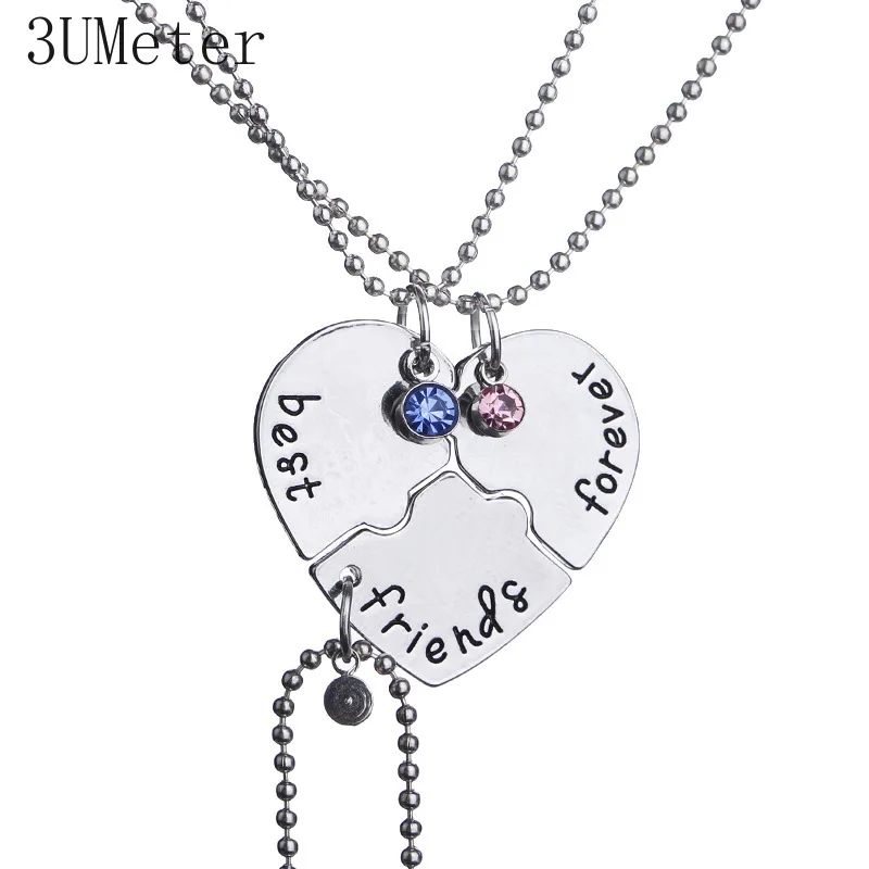 

3UMeter Necklace for Women 2019 New Best Friend Froever Cross Love Splice Good Friend Custom Necklace Set Gift For Girlfriends