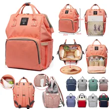 Bolsa de pañales Lequeen moda momia bolsa de pañales de maternidad gran capacidad mochila de viaje mochila de diseñador de enfermería para el cuidado del bebé(China)