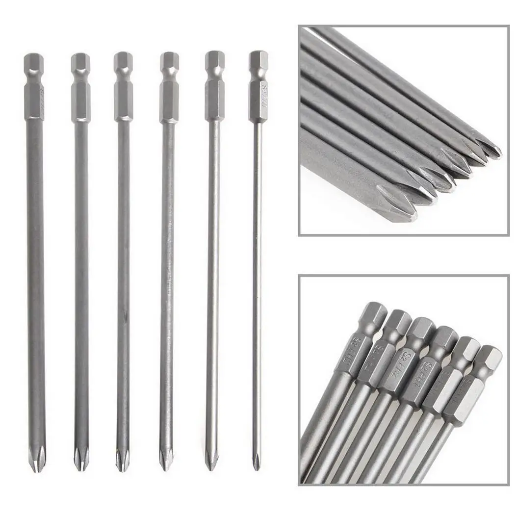 

S2 Hex Head Inch 5 As Picture PH1 Screwdriver PH2/ 91inch Bits 150mm 3pcs Magnetic Long 1/4 6cs/Set Set Cross 6pcs 3pcs 150mm