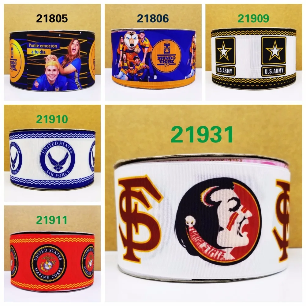 

Free shipping 50 yard per size sport ribbon printed grosgrain ribbon 21931