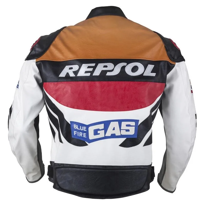 DUHAN DH02 moto GP moto rcycle REPSOL Racing кожаная куртка VS02 оранжевый синий хорошая искусственная кожа Сделано высокое качество быстрая