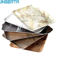 JINSERTA Marbled Storage Tray Melamine Dessert Fruit Cake Plate Retro Breakfast Bread Tableware Restaurant Hotel Serving Tray 1
