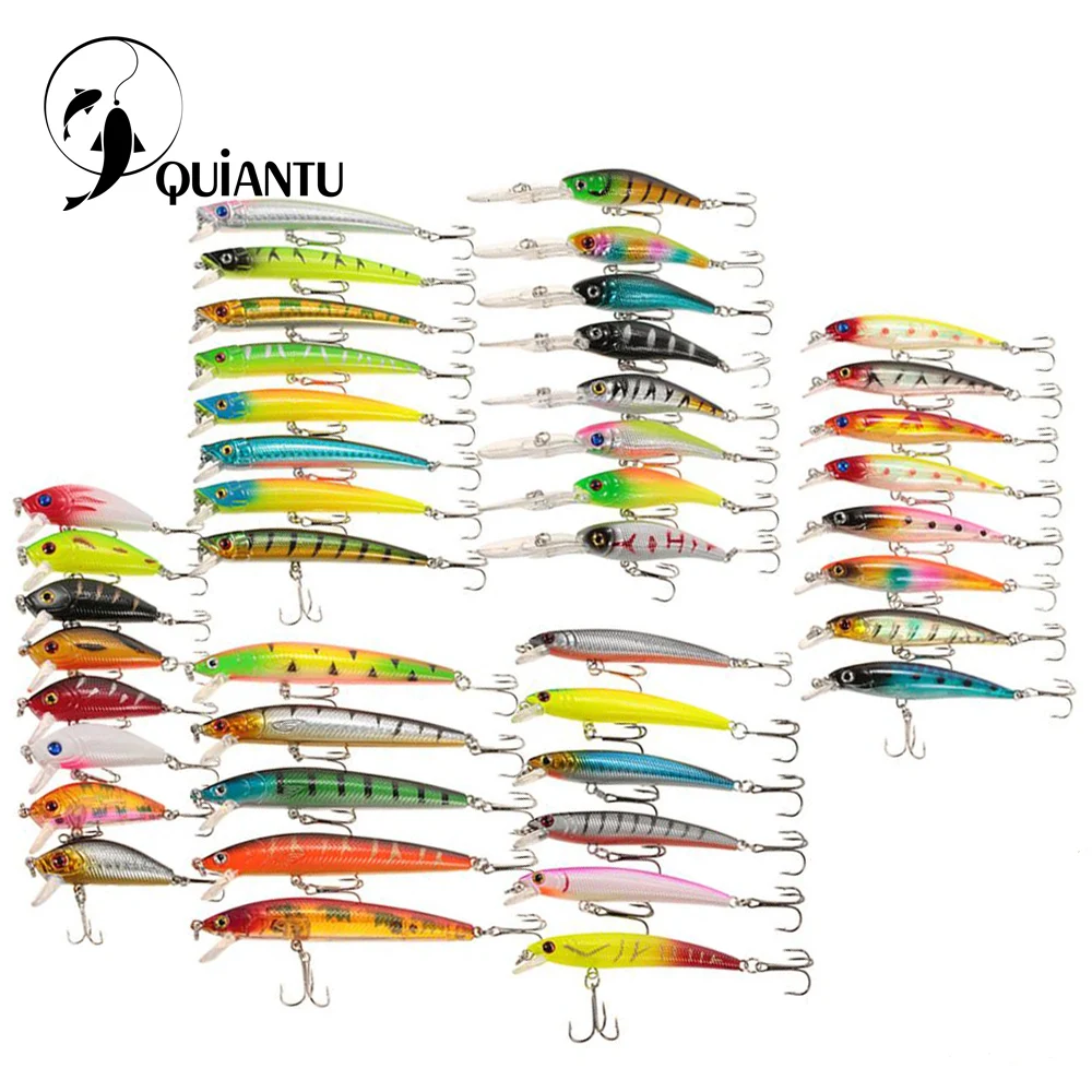 

43 pcs/lot Fishing Lure Kit Minnow Fly Fishing Bait Set Hard Bait Jia Bait Wobbler Carp 6 Models Fishing Tackle Crankbaits Pesca