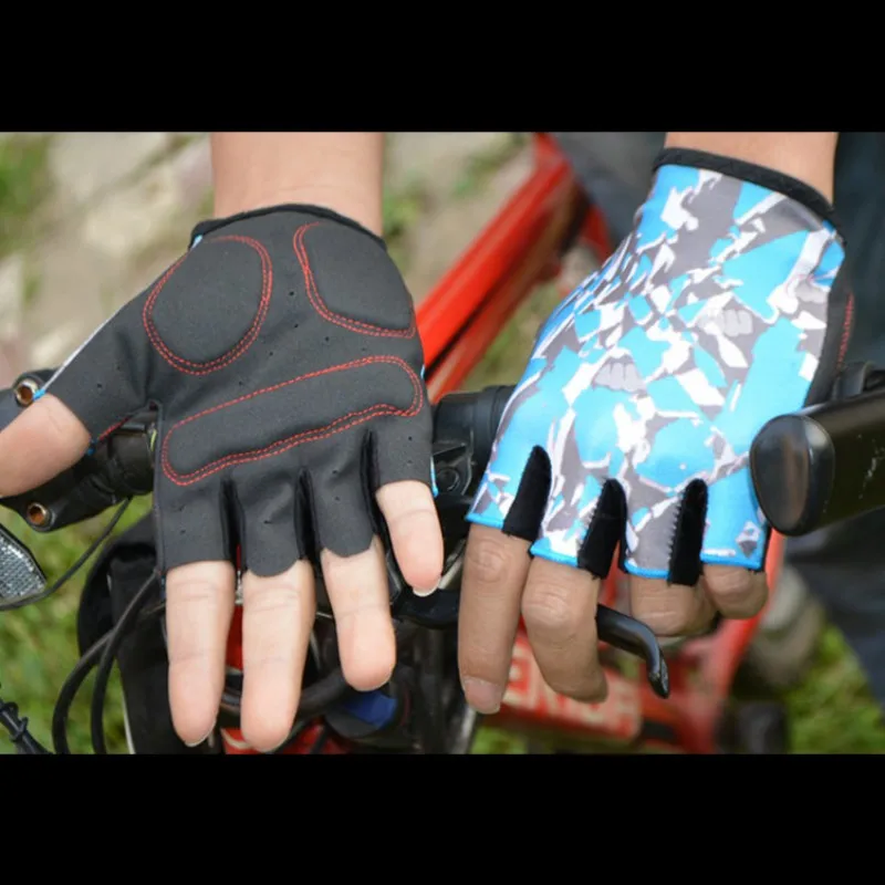 Половина Finger летние MTB Перчатки нейлон Mountain противоударный велосипед Прихватки для мангала Для мужчин дышащая спортивная Велосипедный Спорт Прихватки для мангала