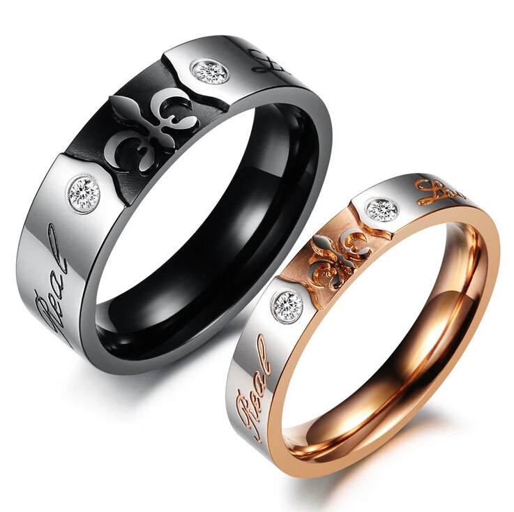 Fashion jewelry gift titanium couple rings pattern rings for men and