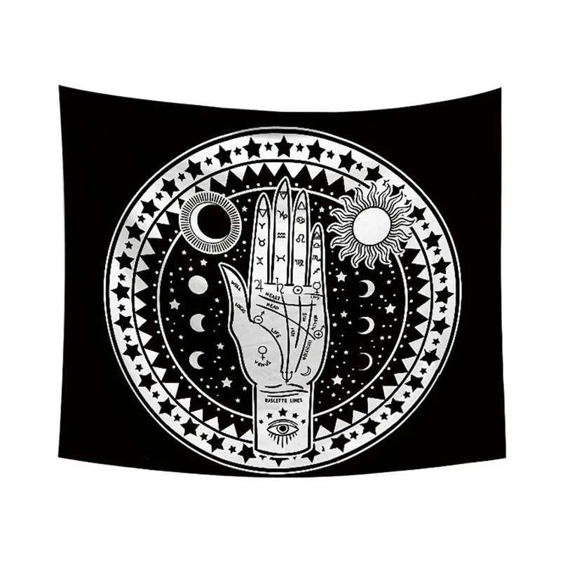 Sun Moon Tapestry Psychedelic Celestial Tarrot Hippie Hippy Polyster Tapestry Wall Hanging Throw Bedspread Beach Towel H05 (3)