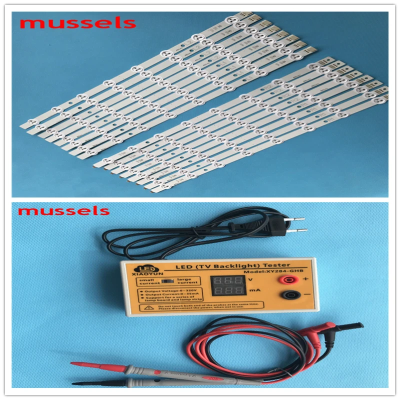 

LED Backlight strip For LG Skyworth 49" inch TV 976mm BAR 9leds 49E730A 6916L 1618A 1620A 1621A 1619A 10pcs and LED tester 1pcs