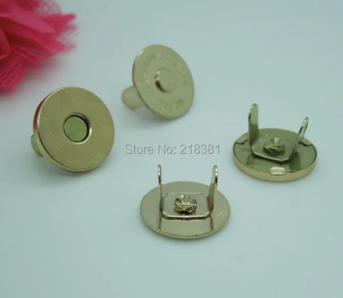 

50 Sets Light Gold Plated Thin Magnetic Snaps Bag Purse Clasp Metal Button Fastener Sewing Craft 14mm A00899