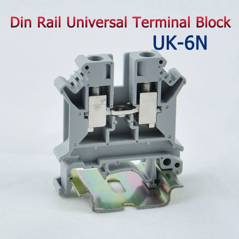 20pcs UK 6N DIN Rail Universal Terminal Blocks Screw Type UK6N Phoenix Type High Quality
