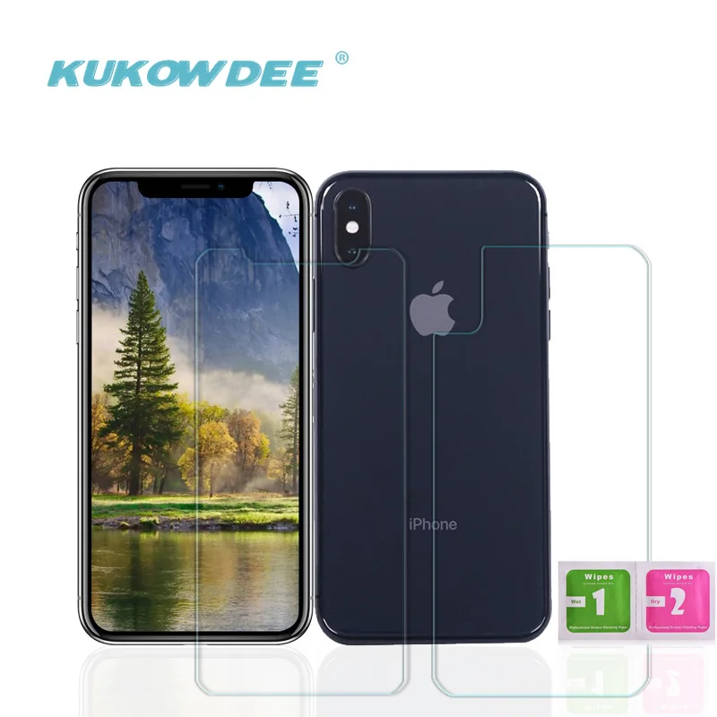 2piece 2.5D Protective Tempered Glass For iPhone X Back Glass Protector