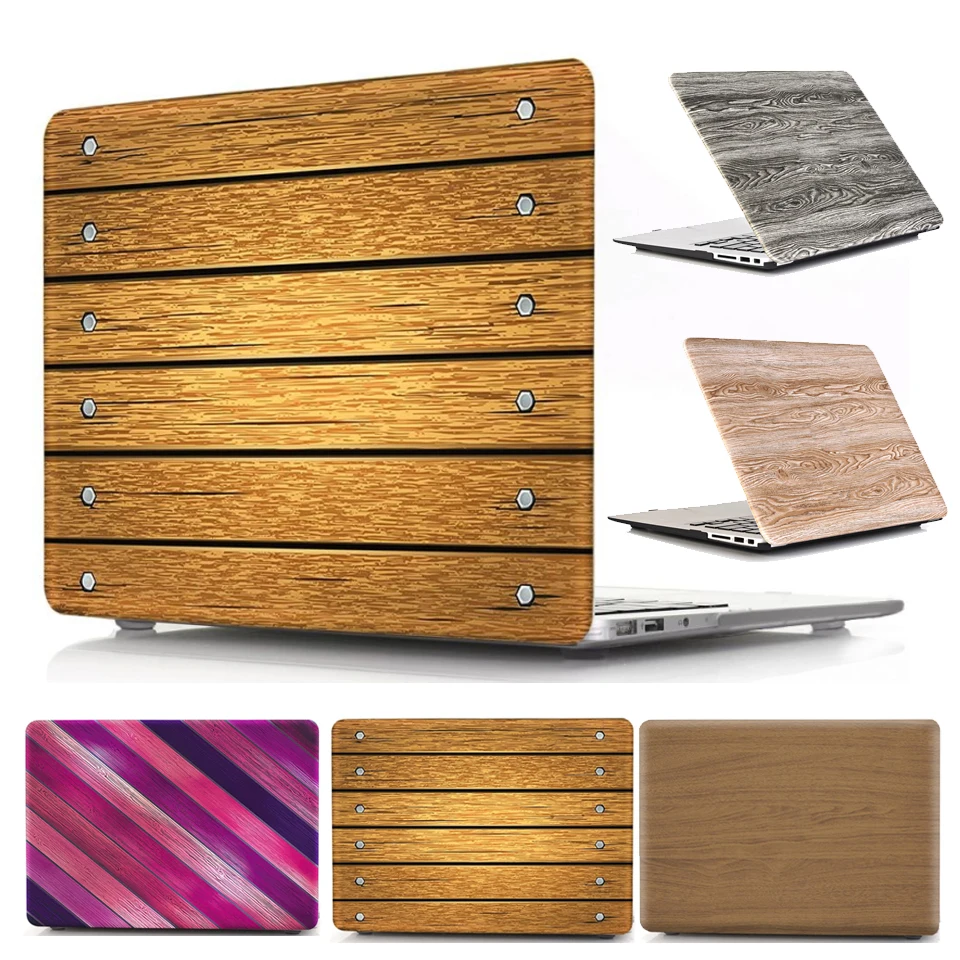 Slim PVC For Macbook Air 13 Pro 13 2017 2018 Laptop Cover Printe Wooden Cover for Macbook Air Pro Retina 11 12 13 15 A1989 A1990 (1)