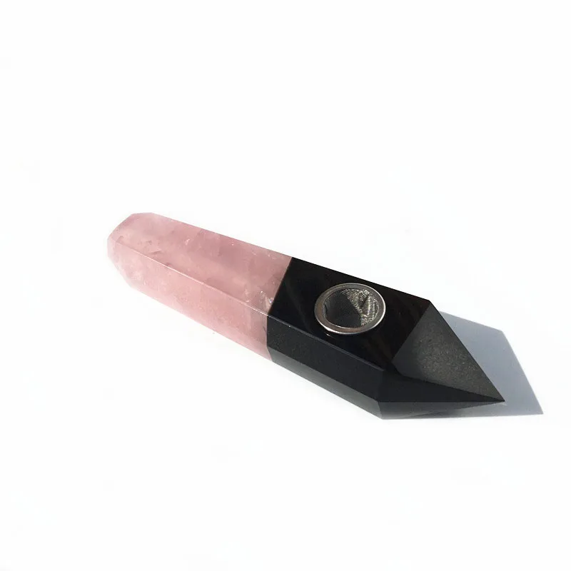 Natural mixed mineral Rose quartz crystal obsidian smoking pipesin Stones from Home & Garden on