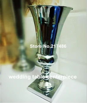 

trumpet sliver mental vase for party events,iron flower vases for wedding table centerpieces