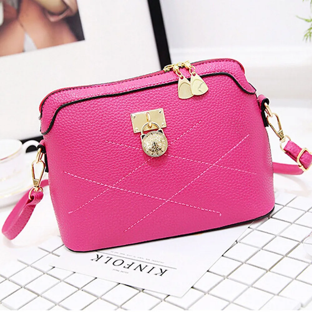 Женские дизайнерские сумки из мягкой кожи, высокое качество, сумки через плечо, модные брендовые сумки-мессенджеры - Цвет: Ярко-розовый