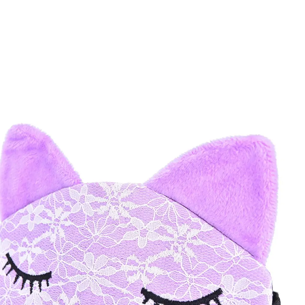 Мультяшная кружевная маска для сна, покрытие из микрофибры, повязка на глаза, повязка на глаза, чтобы защитить светильник, милая маска для глаз кошки