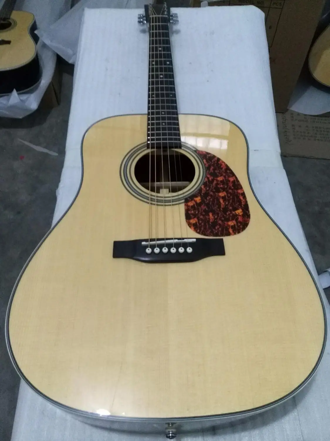 

free shipping top quality 41 inch dreadnought acoustic guitars with dot inlay simple solid spruce top acoustic electric guitars