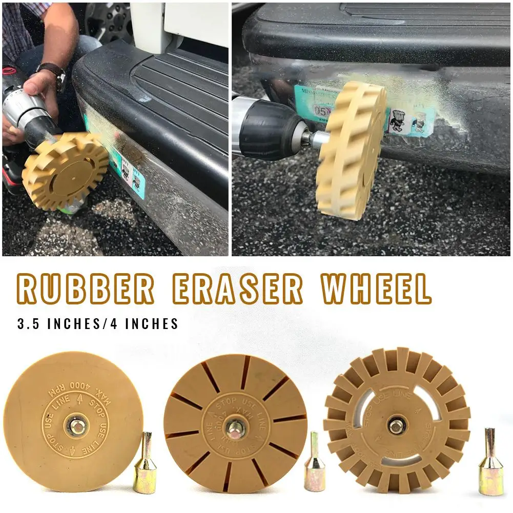 4inch Car Decal Remover For 3M Glue Rubber Eraser Wheel Remove Adhesive Sticker 