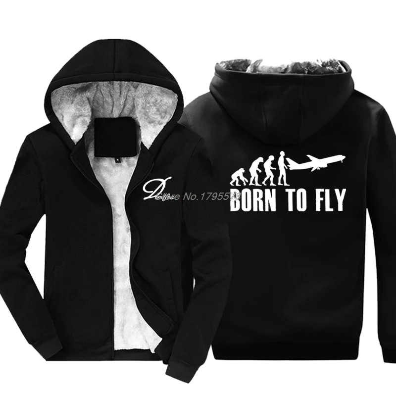 

Winter Fashion Hot Sale Men Thicken Sweatshirt Born To Fly Plane Funny Job Gift Idea Planes Hoodie Gift Funny Jacket Tops