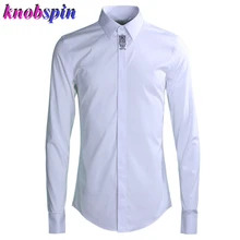 Тонкая Повседневная рубашка для мужчин Брендовое качество 80% хлопок однотонный деловой мужской платье рубашки длинный рукав плюс размер M-4XL Camisas