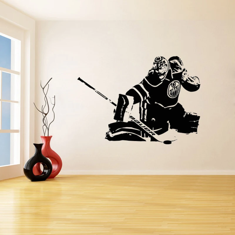 Hockey Player Removable Wall Stickers for Living Room Home Art Decor