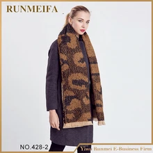 Amazing New Arrival Wool Blend Blanket Oversized Tartan Winter Scarf Women leopard Wrap Shawls and Scarves
