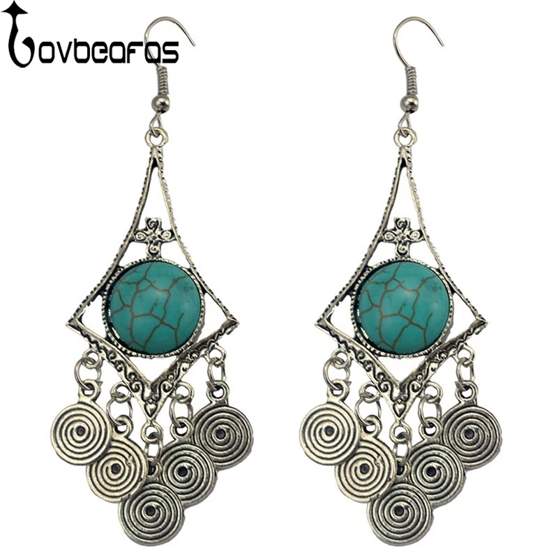 

LOVBEAFAS 2018 Fashion Bohemian Long Drop Earrings For Women Turkey Jewelry Vintage Ethnic Gypsy Boho Earrings