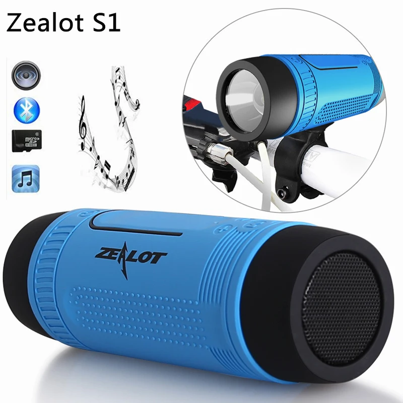 Zealot S1 Waterproof Bluetooth Speaker Wireless Portable Outdoor Speakers LED Flashlight Altavoces Support FM Radio TF Card Slot