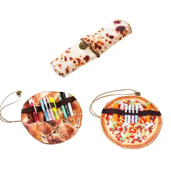 

Burrito Cosmetic Makeup Brushes Storage Bags Imitation Pancake Pizza Stationery Rolled Collection Bag New Creative Organizer